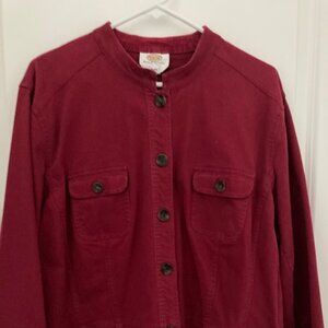 Talbots 2XP Berry/Burgundy Button-Front Jacket